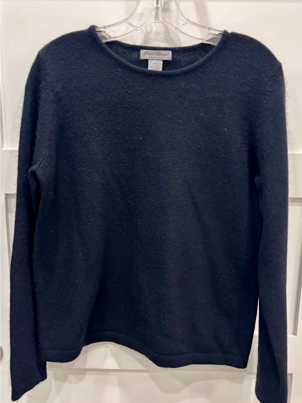 Eddie Bauer Black Lambswool Angora Sweater - Boxy Fit Made in Australia M